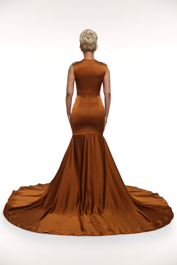 caramel prom dress Long Prom Dress d1765 by Nox Anabel Black / 8