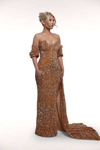 Champagne Gown “Ready To Ship”