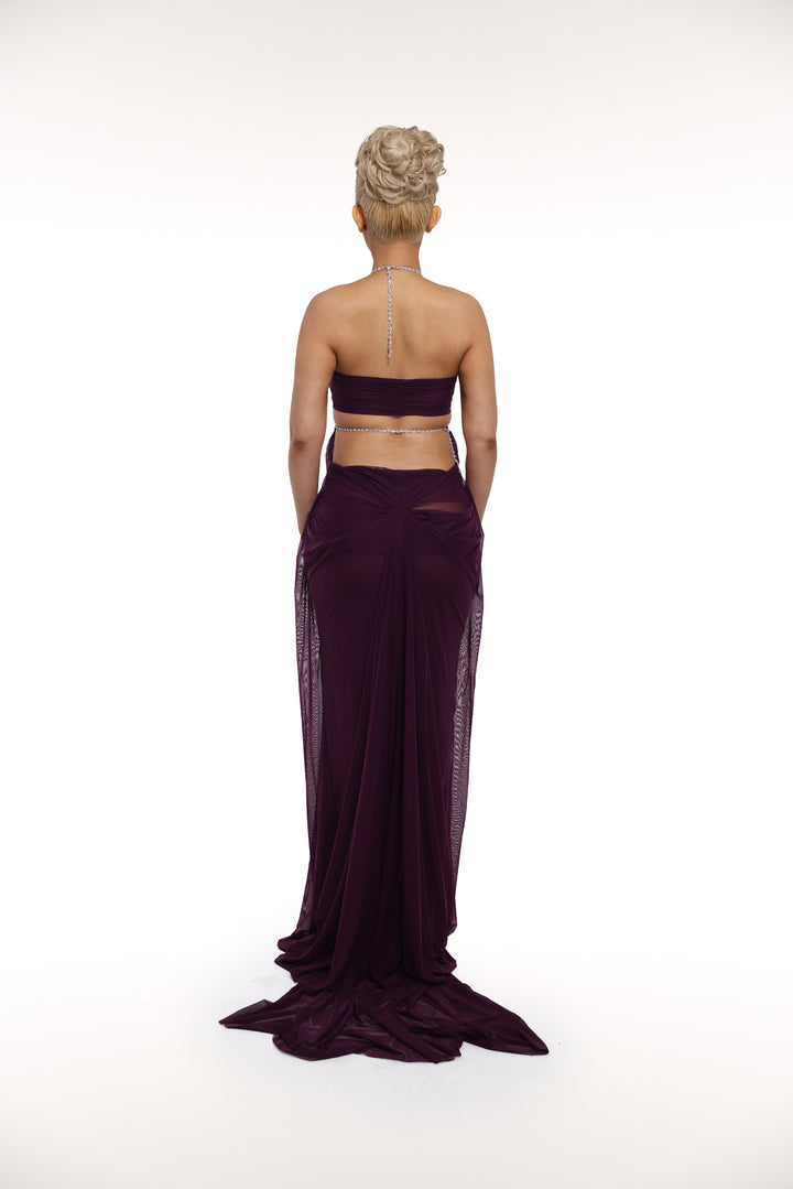 naia maxi dress Strapless Satin Maxi Dress with Corset Tie-Back in Pearl White