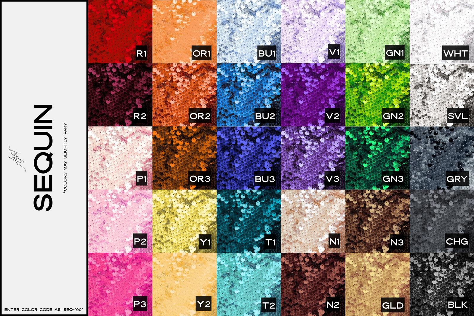 Sequin color guide