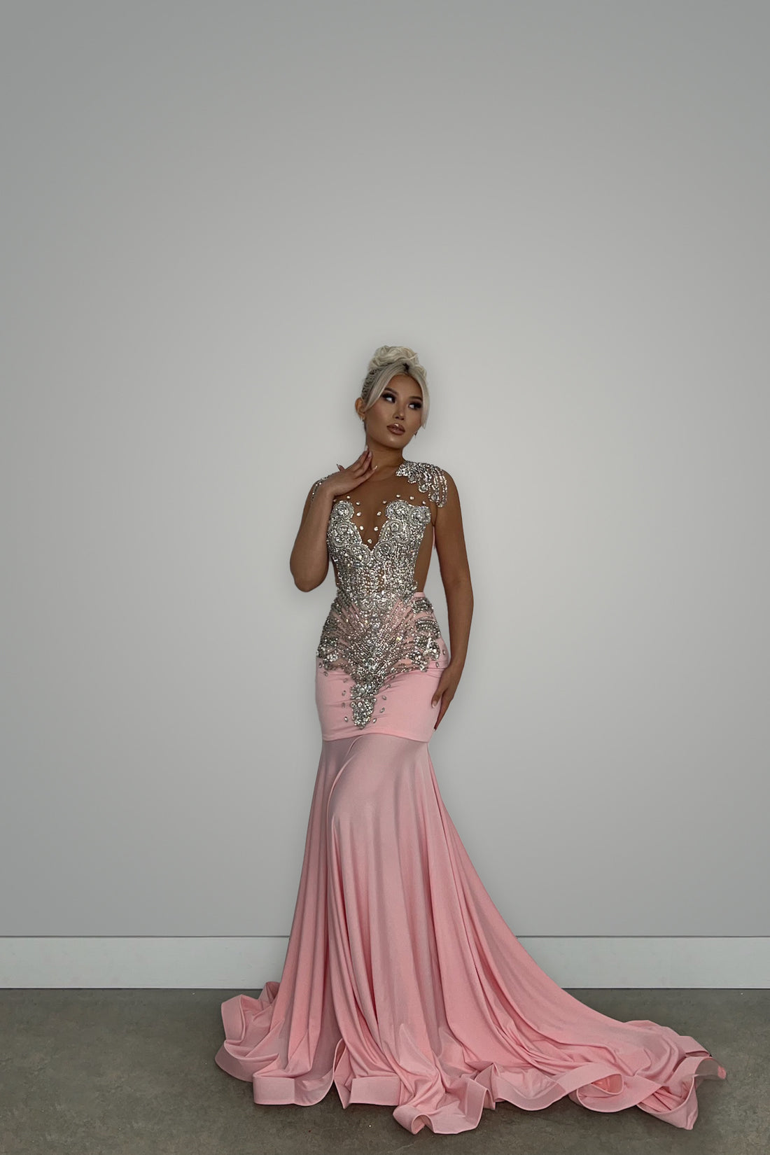 formal elegant emerald green dress Long Couture Hand Beaded Evening Emerald Cỡ:XL Luxury Unique Lace Party SubCat:Flowy-Dress